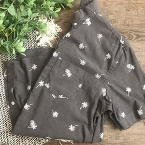 Old Navy Tropical Print Button Down T-shirt